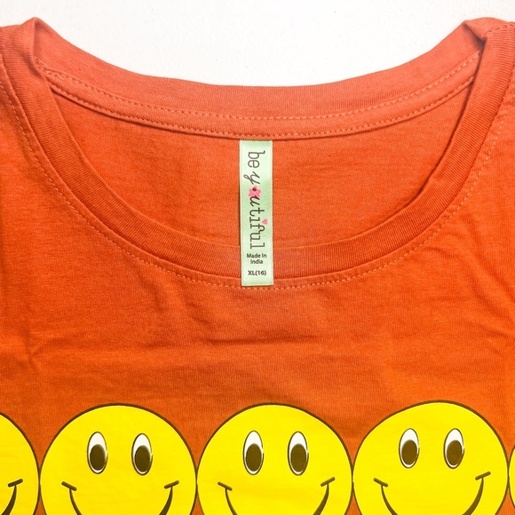 beyoutiful | Girls Choose Happiness Smiley Crop Tee | XL (16) - Picture 4 of 5